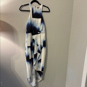 Chelsea28 Blue and White High Low Dress